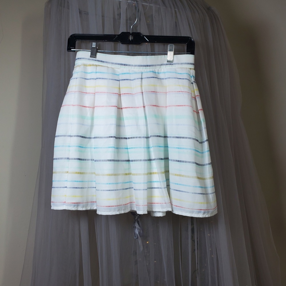 Bcbgmaxazria Pastel Stripe Festive Mini Skirt A Line Clean Girl Party Size 2